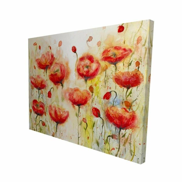 Begin Home Decor 16 x 20 in. Red Flowers Garden-Print on Canvas 2080-1620-FL106